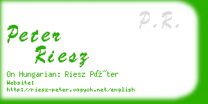 peter riesz business card